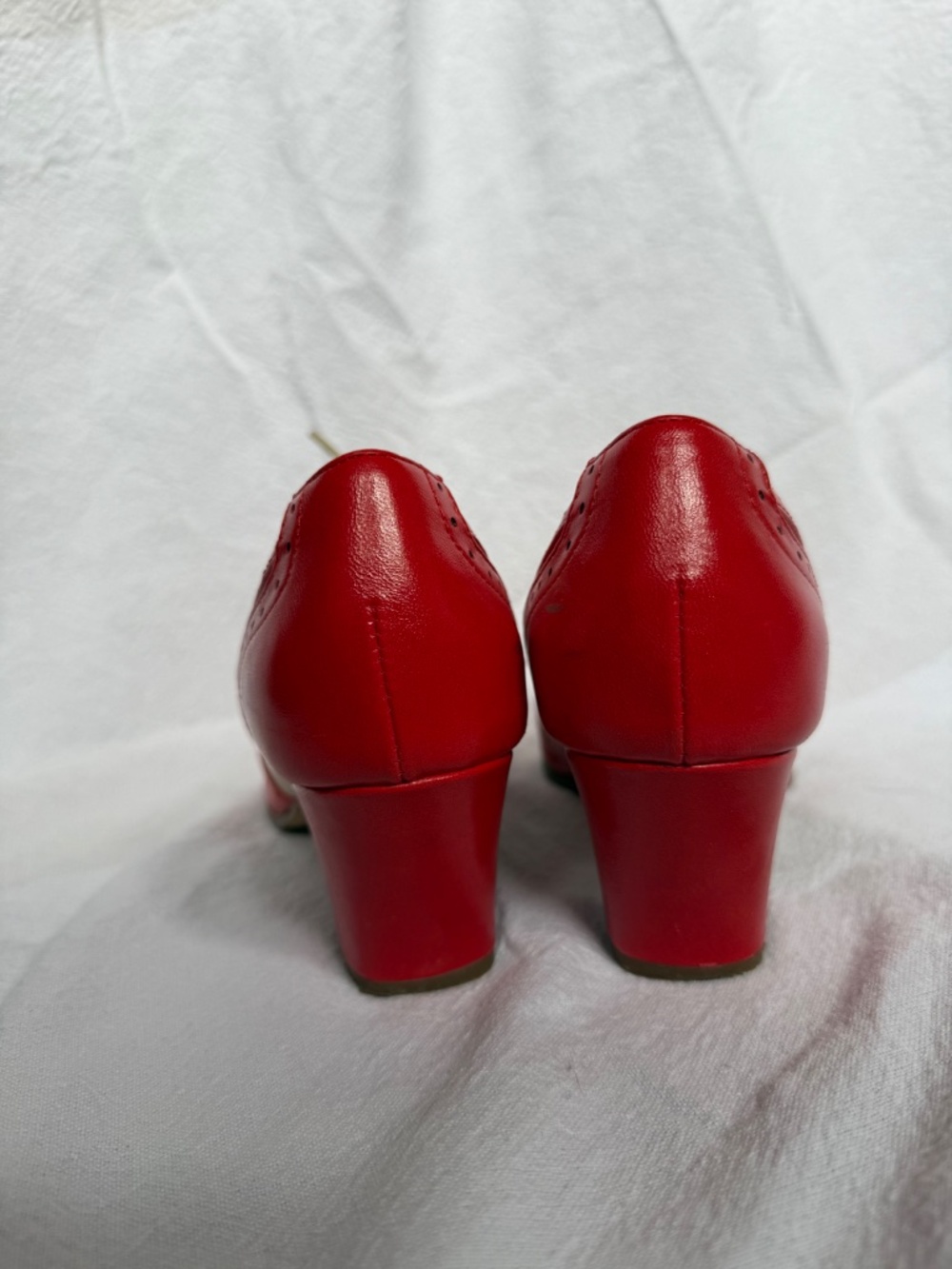 B.A.I.T Red and Cream Heeled Saddle Shoes - Picture 3 of 3